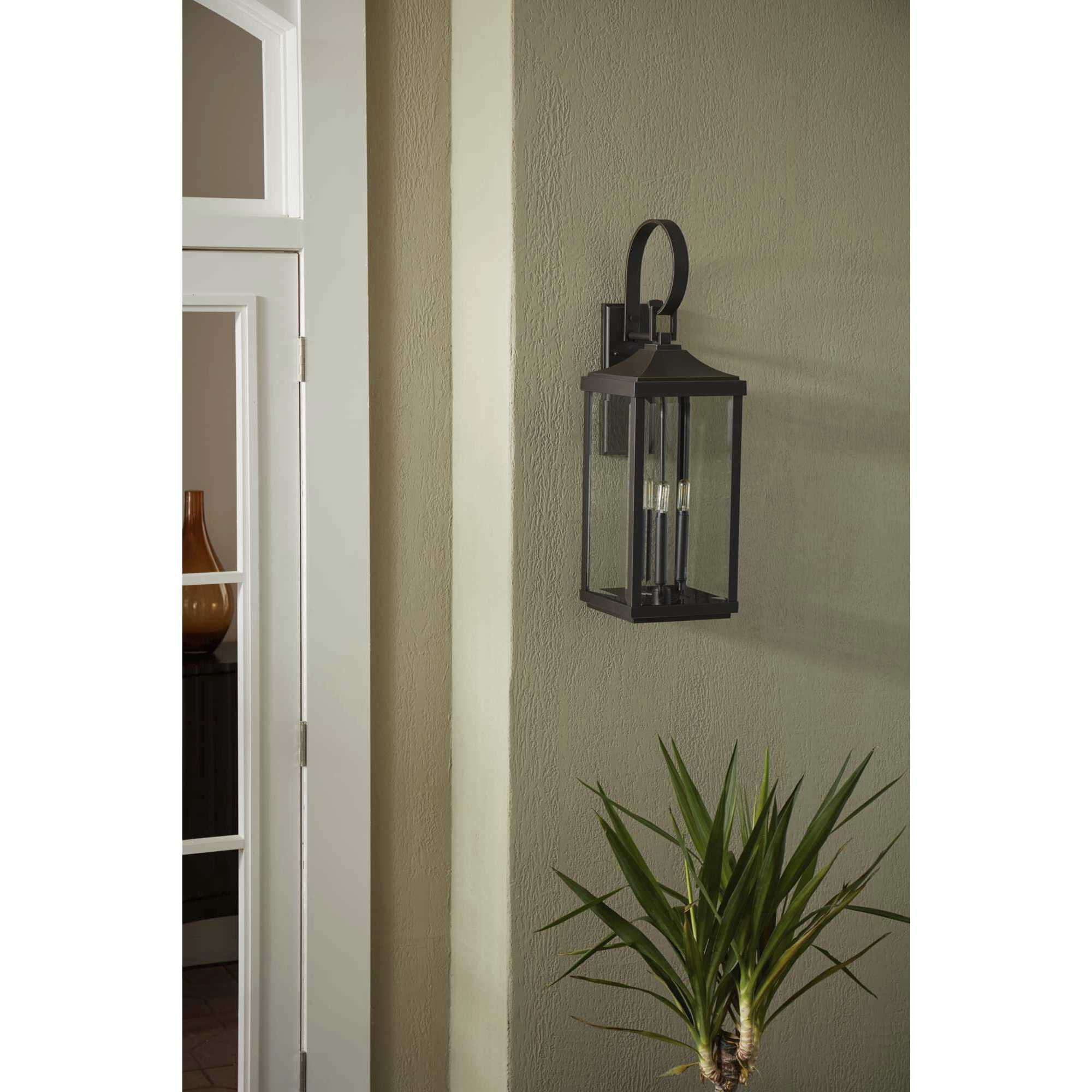 Caelum 3 Light 31 inch Antique Bronze Outdoor Wall Lantern, Large, Design Series